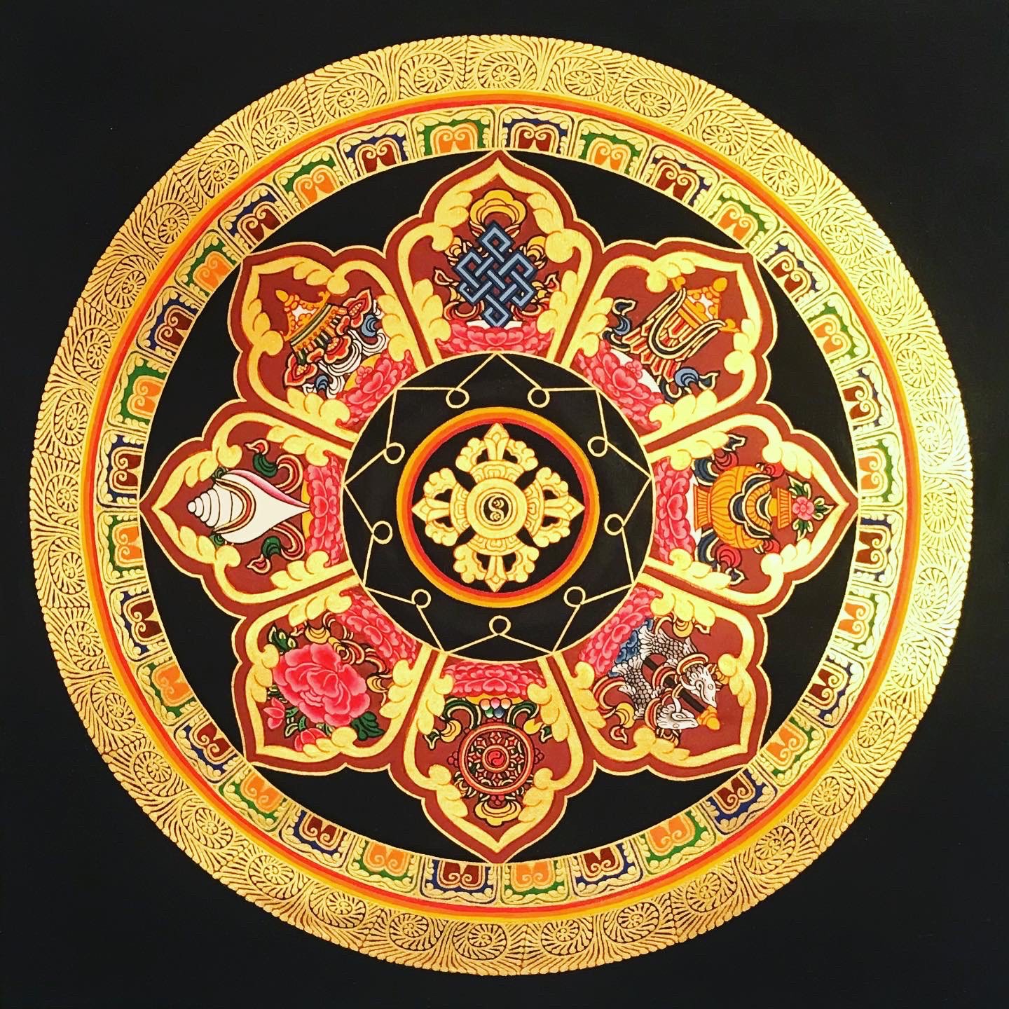 8 Auspicious Symbol Thangka Mandala